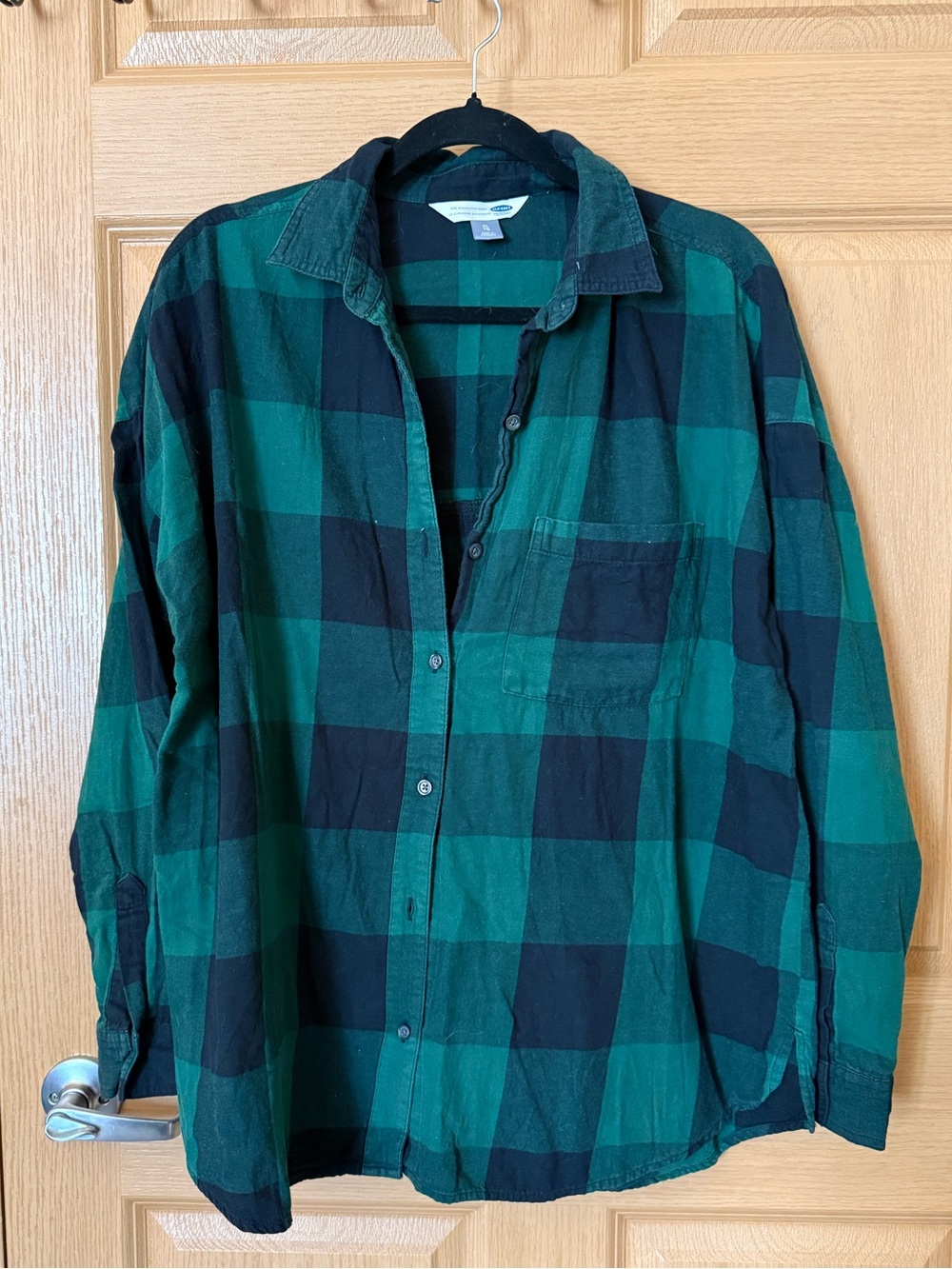 Old Navy Green & Black Buffalo Plaid Button-Down Shirt